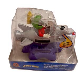 NIB 1998 Vintage Marvin the Martian Talking Digital Alarm Clock Westclox See Dsc